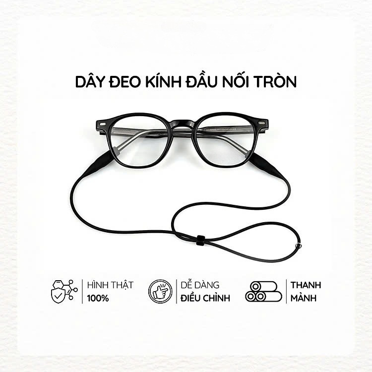 Dây đeo mắt kính giữ gọng kính, chơi thể thao chống rơi kính Chống Trượt Phiên Bản Nâng Cấp Lỗ Dẹp 5mm Chất Liệu Silicon Siêu Bền Chuyên Dụng Phù Hợp Chơi Thể Thao Du Lịch Dã Ngoại Golf Sports Lens Thời Trang Tiện Dụng Màu Đen