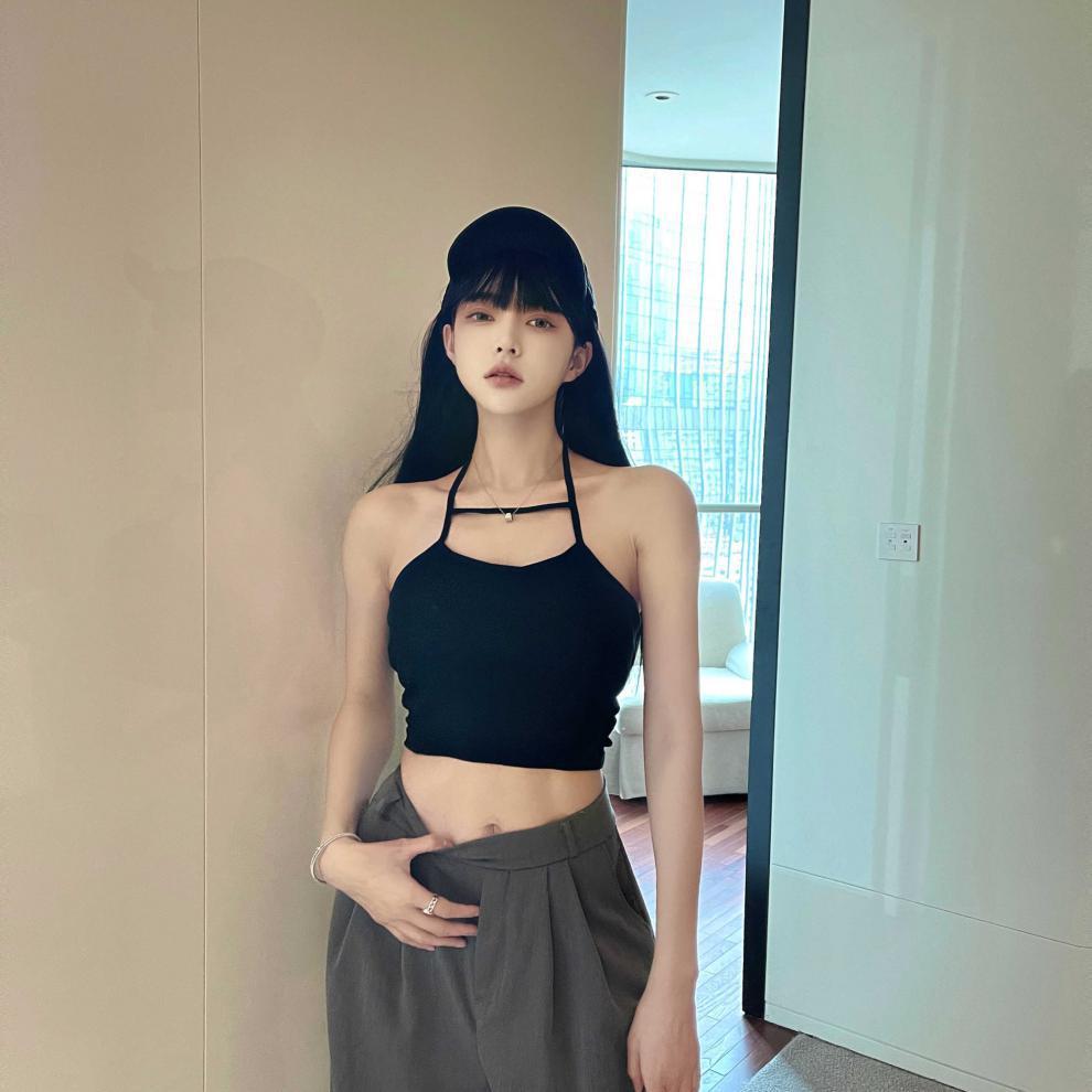 Set áo croptop nữ tay dài kiểu Hàn Quốc OZENKA , áo crt ôm body vạt bầu nhún eo cổ rộng thun gân 100% cotton màu đen