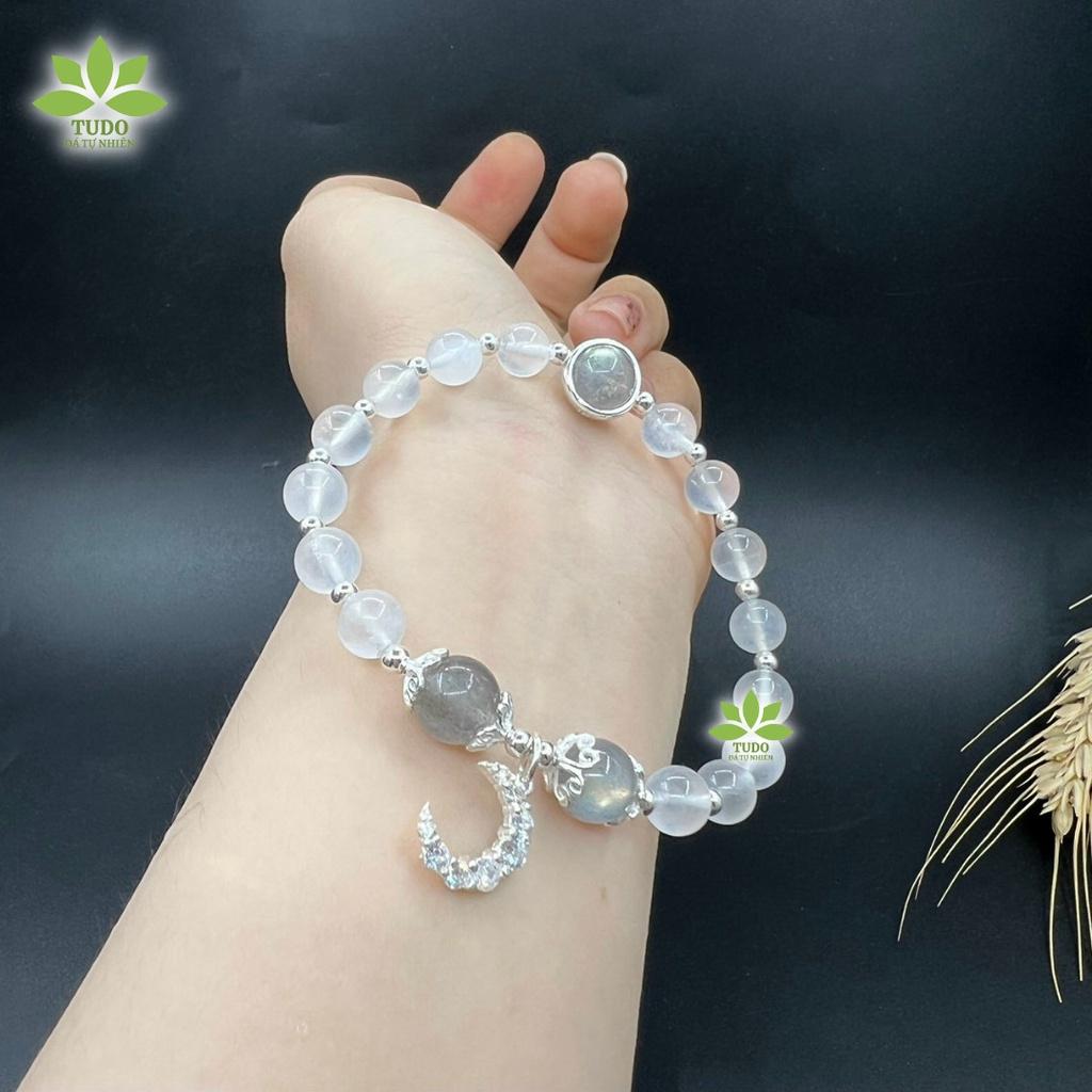 Vòng Tay Nữ Đẹp - Vòng Phong Thủy Mệnh Kim Thủy TUDO VCBMOON VCBXC AG925 Charm Mặt Trăng B27K710