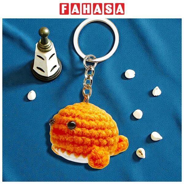 Móc Khoá Len Thủ Công Hình Cá Heo - Màu Cam