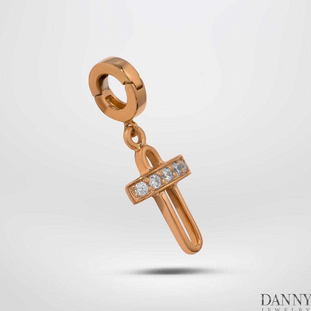 Charm Bạc 925 Danny Jewelry Biểu tượng Thánh Giá Đính Đá CZ Xi Rhodium/Vàng hồng PK009S
