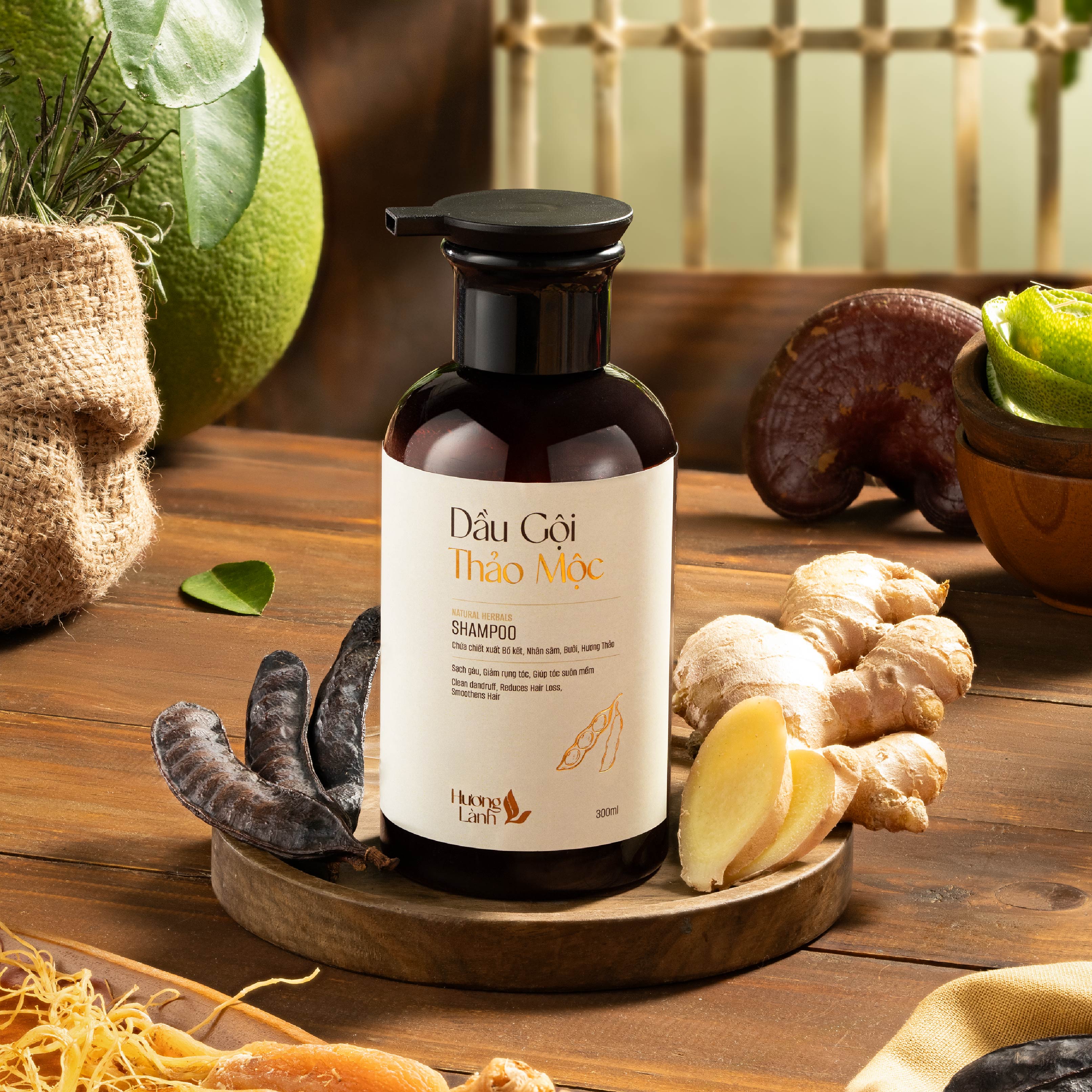 COMBO 3 sản phẩm DẦU GỘI thảo mộc + KEM Ủ TÓC thảo mộc + TINH CHẤT BƯỞI THẢO MỘC HƯƠNG LÀNH hỗ trợ mọc tóc, giảm gãy rụng hiệu quả, giúp tóc suôn mượt tự nhiên, nuôi dưỡng da đầu