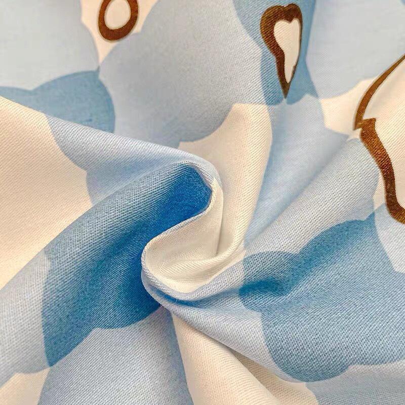 Ga gối cotton 100% gồm ga giường và 2 vỏ gối mềm mịn thoáng mát