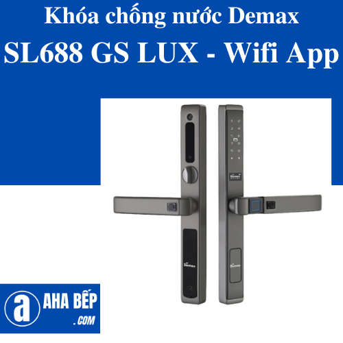 Khóa cửa chống nước Demax SL688 GS LUX - Wifi App. Hàng Chính Hãng
