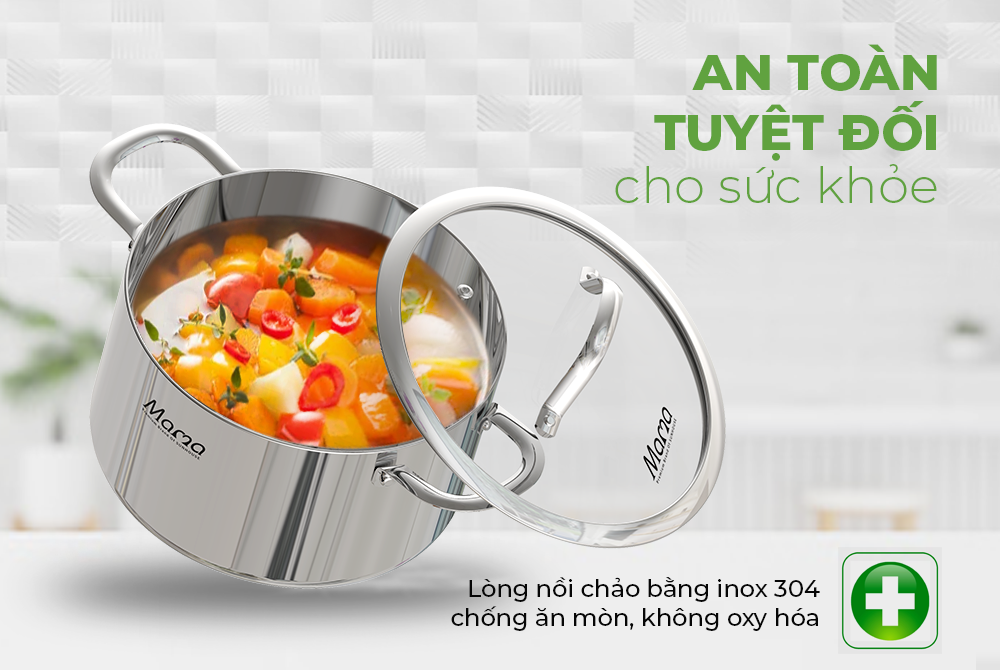Bộ Nồi Inox Đa Lớp Sunhouse Mama SHG701 - Hàng Chính Hãng