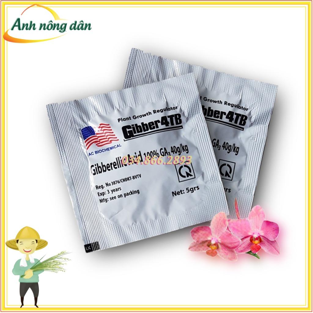 Phân bón lá Gibber 4TB GA3 dạng viên sủi 5gam - giúp cây ra hoa đậu trái, đạt năng suất cao- Anh nông dân chính hiệu
