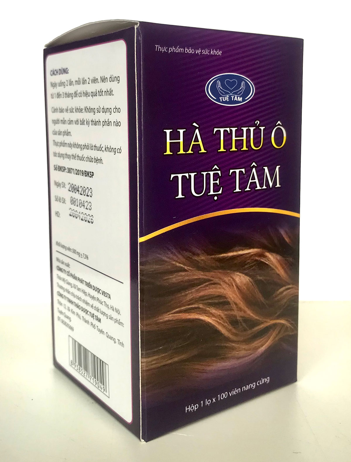 Hà Thủ Ô Tuệ Tâm hộp 100 viên nang - Thực phẩm bảo vệ sức khỏe cao cấp từ nhà máy dược phẩm đạt chuẩn GMP