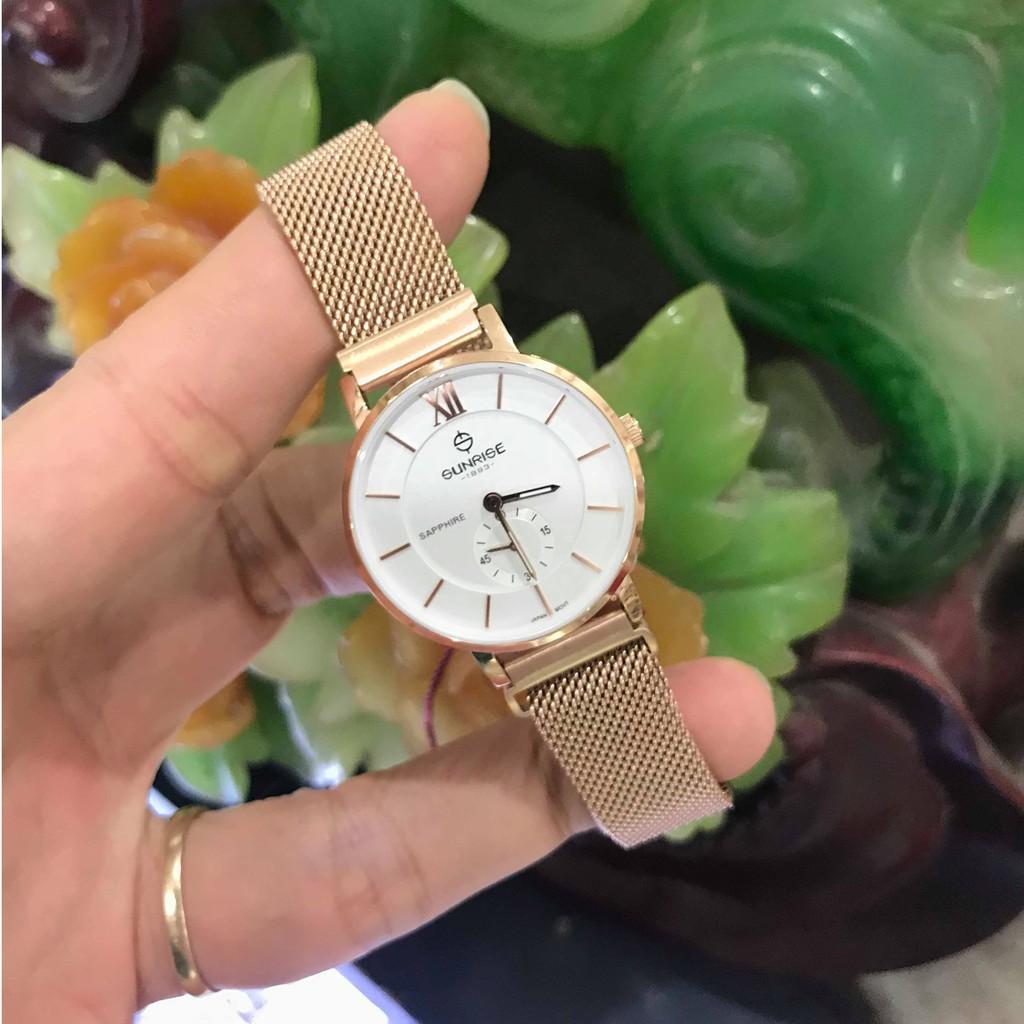 Đồng hồ nữ SUNRISE 2237SB H full hộp chính hãng, kính Sapphire chống xước, chống nướ
