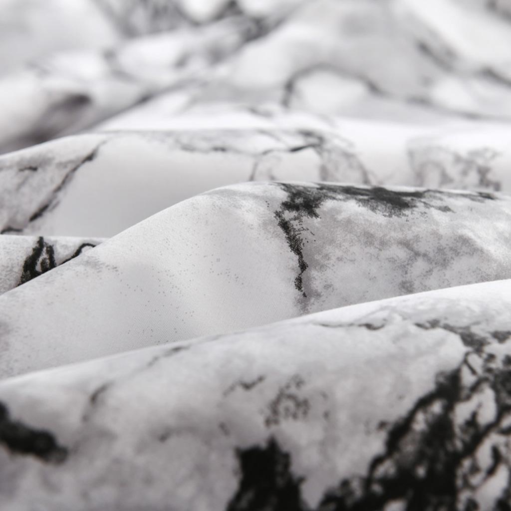 Marble Printed Fitted Sheet Bedding Cover Elastic Polyester Resistant Fade -