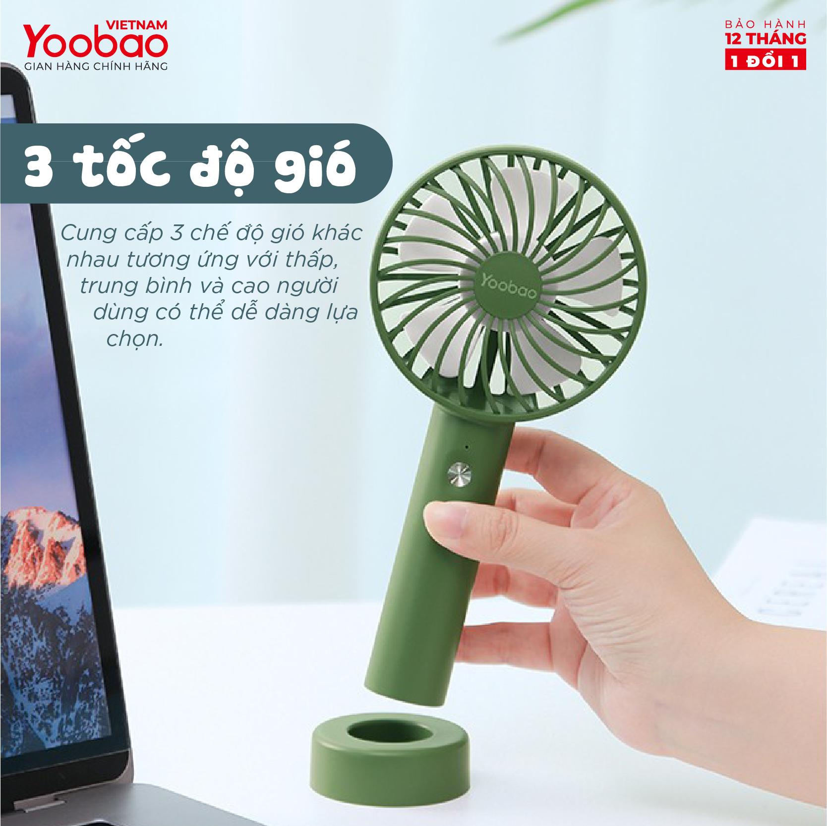 Quạt sạc mini để bàn YOOBAO F3S - 2000mAh Có 3 chế độ gió Nhỏ gọn tiện lợI- Bảo hành 12 tháng 1 đổi 1