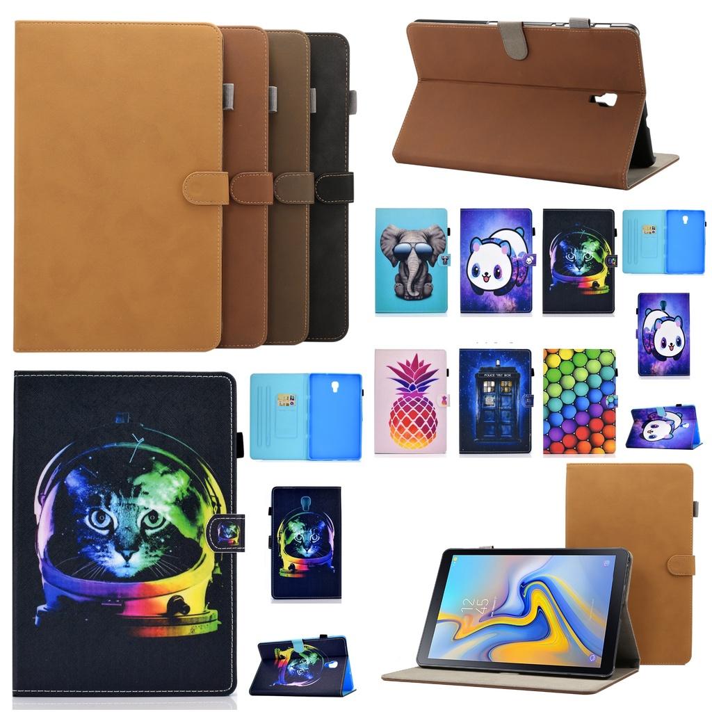 Bao Da Nắp Gập Từ Tính Phong Cách Retro Kèm Giá Đỡ + Phim Dán + Bút Cho Samsung Galaxy Tab A 10.5 T590 T595 T597 Sm-T590