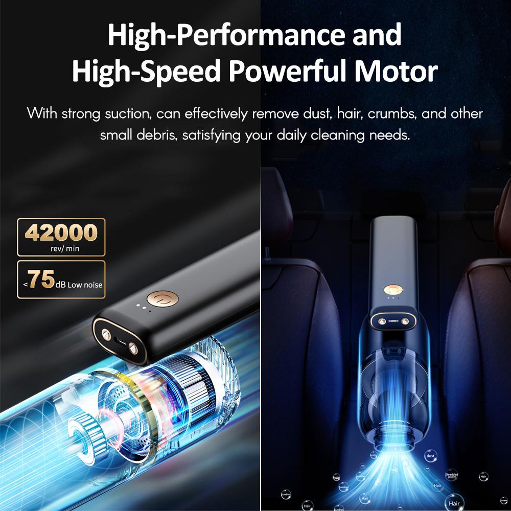 Handheld Cordless Vacuum Cleaner Portable Foldable Rotatable Vacuum Cleaner with Dual Lights for Home Office Car Pets