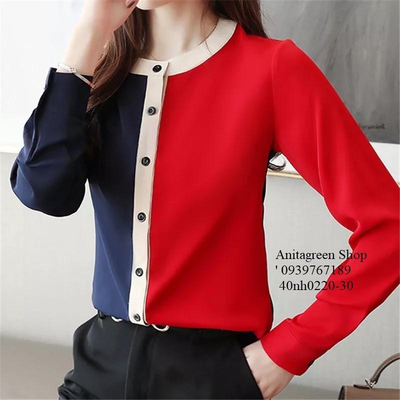 40nh0220-SƠ MI NỮ 2 MÀU TAY DÀI s-6xl