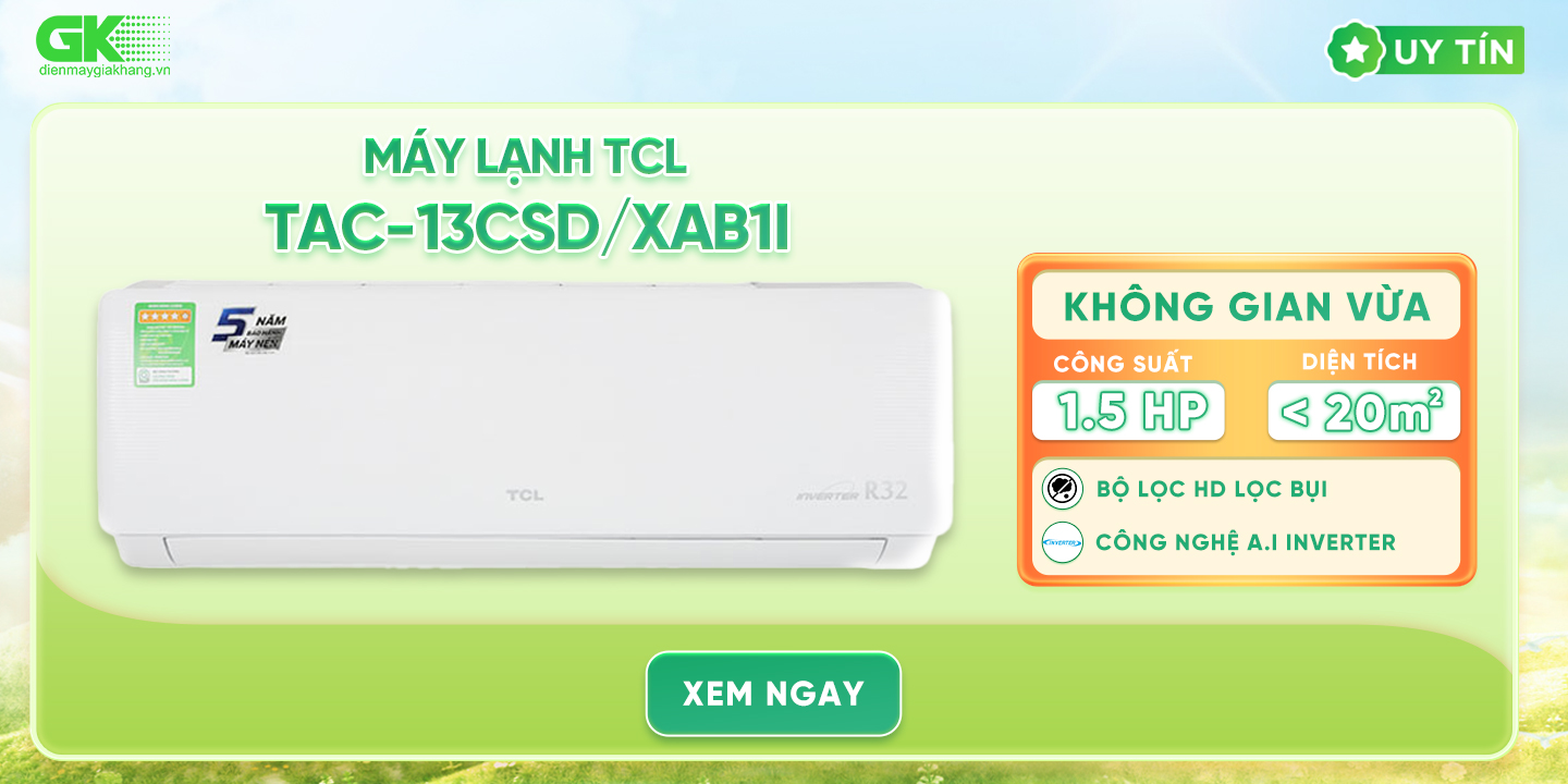 Máy lạnh TCL Inverter 1.5 HP TAC-13CSD/XAB1I - Hàng chính hãng - Bảo hành 3 năm