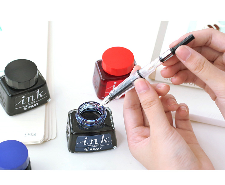 Mực Ink Pilot 30ml màu xanh, đen, đỏ dành cho bút máy luyện chữ không phai không lắng cặn Vũ Duyên