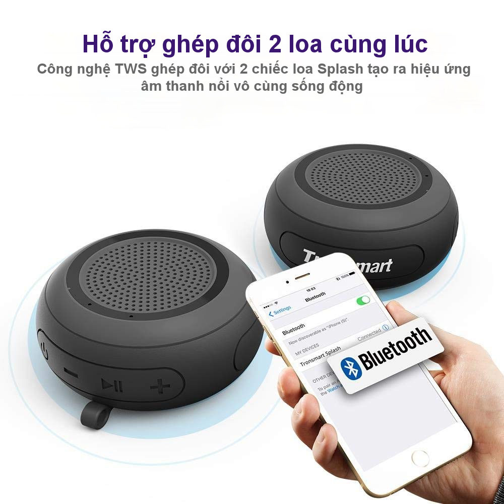 Loa Bluetooth 4.2 chống thấm nước Tronsmart Element Splash 7W TM-244773 - Hàng chính hãng