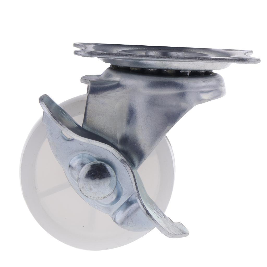 1Pack 1.5'' Swivel Caster Nylon Wheel Top Plate Bearing Heavy Duty With Brake