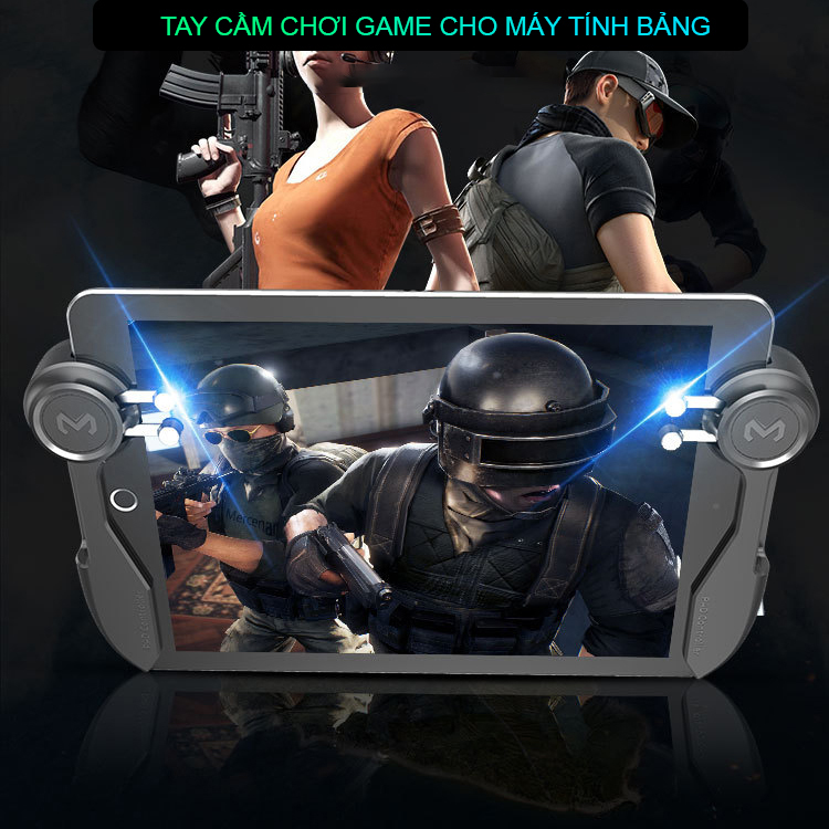 Tay cầm chơi game cho iPad / Tablet SIDOTECH AKPAD-D Autotap nút bắn chơi PUBG / FreeFire / ROS FPS thao tác 6 ngón tốc độ cao thiết kế khe sạc không vướng màn hình thế hệ mới cho máy tính bảng - Hàng chính hãng