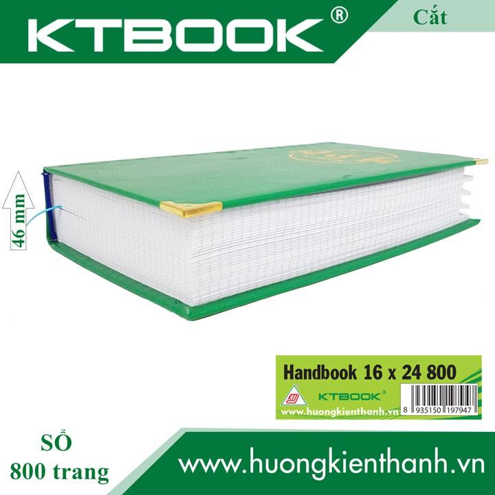 SỔ GHI CHÉP BÌA DA KTBOOK HANDBOOK CAO CẤP 800 trang size 16 x 24 cm ruột giấy in caro (Cắt Góc)