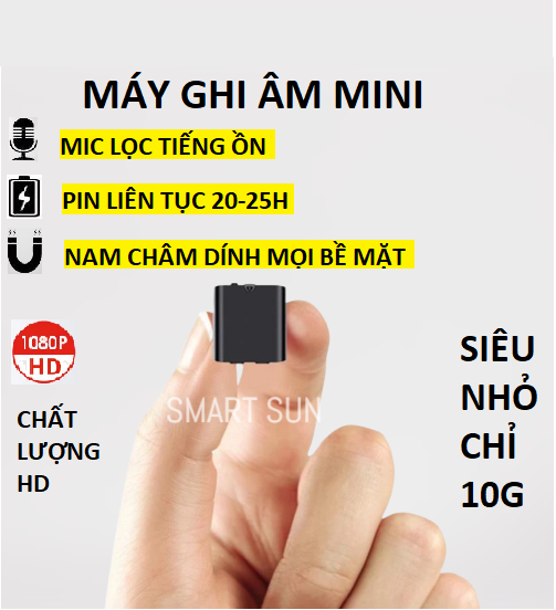 Máy ghi âm mini chuyên nghiệp siêu lọc âm, pin 20-25H. Chất lượng thu âm HD