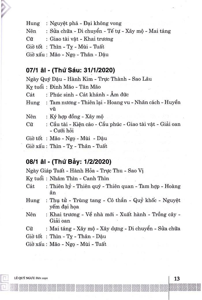 Sách Ngày Lành Tháng Tốt 2020