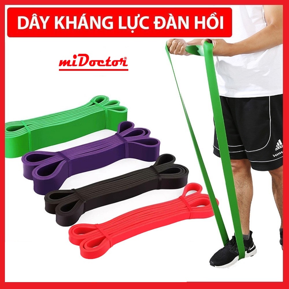 Dây kháng lực tập gym, Power Band đa năng, hỗ trợ luyện tập thể dục, dây trợ lực tập gym Powerband Tập Toàn Thân, Dây kháng lực bằng cao su tự nhiên dùng khi tập thể hình, yoga, pilate – Chính hãng miDoctor