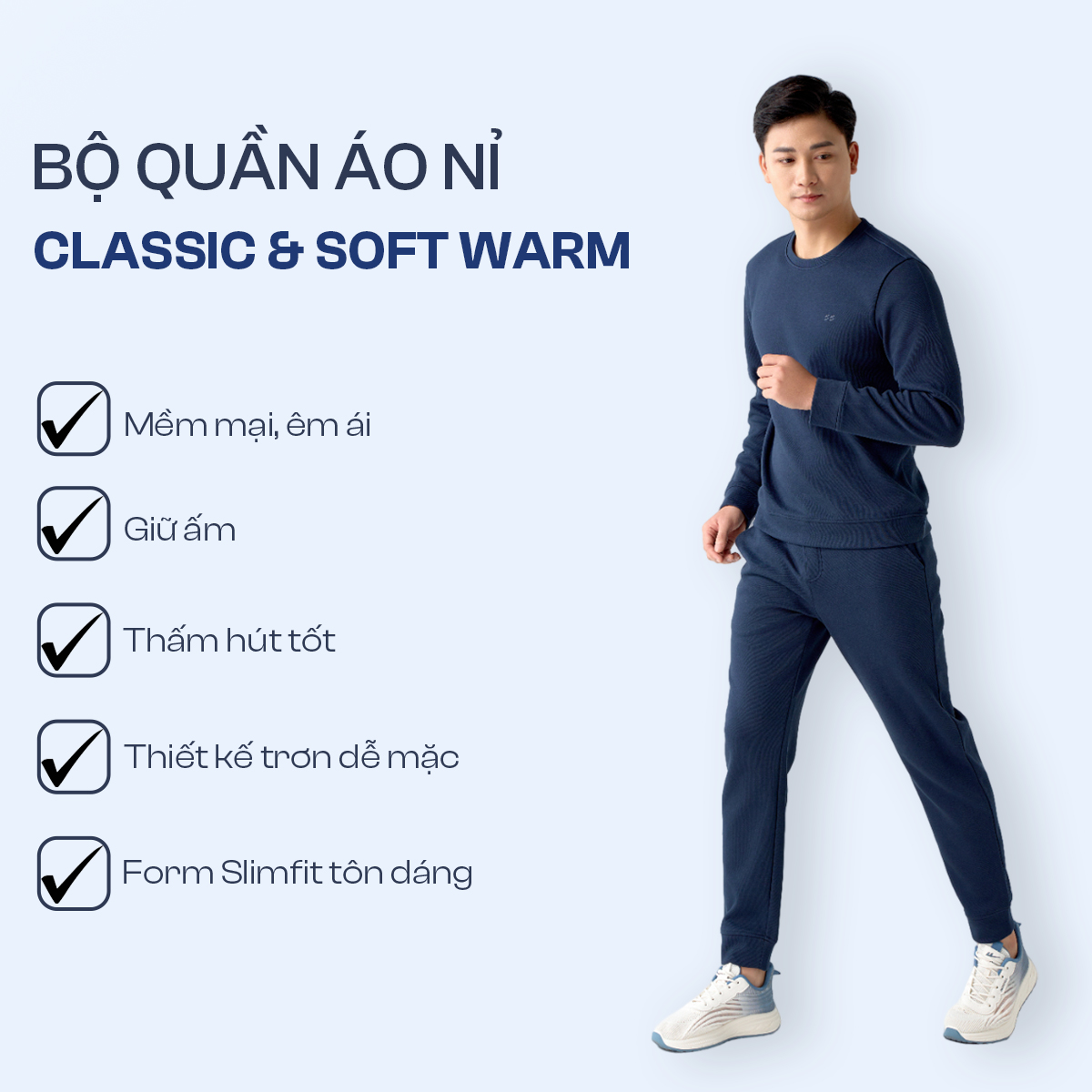 Bộ Nỉ Nam Mùa Đông 5S FASHION Chất Nỉ Dày Dặn, Giữ Ấm,Thiết Kế Trơn Classic Dễ Mặc (BNI24001)