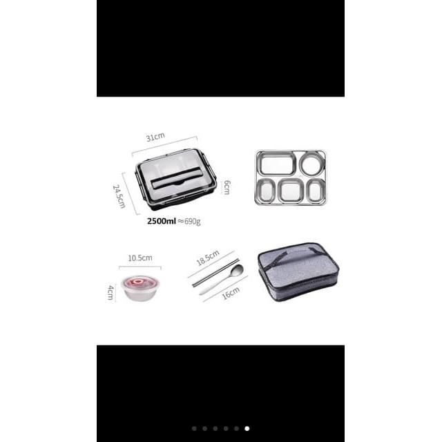 Hộp cơm 5 ngăn inox 304 siêu tiện lợi
