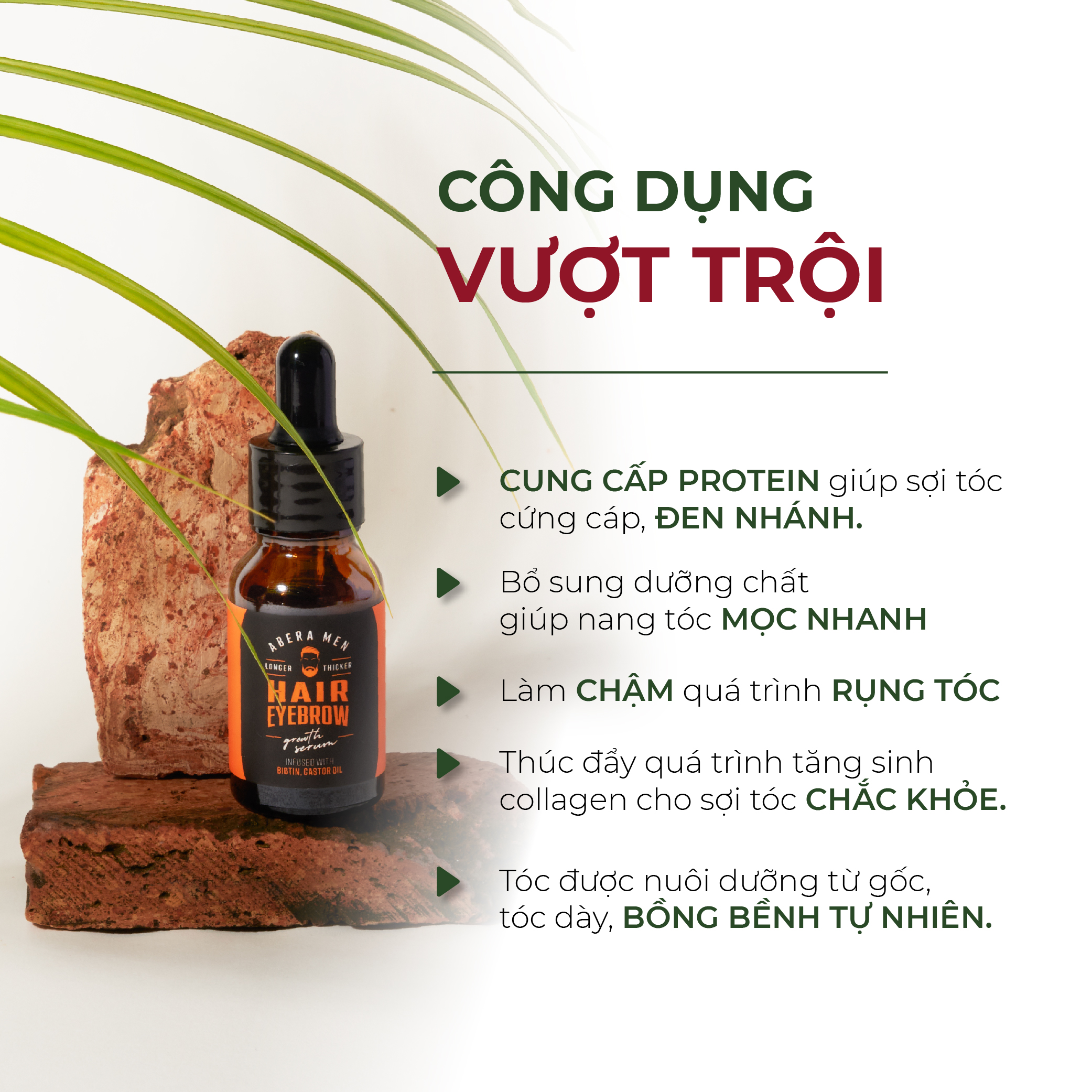 Serum Kích Mọc Râu - Tóc - Lông Mày Abera Kích Thích Nang Lông, Nang Tóc Mọc Nhanh, Nuôi Dưỡng Cho Lông, Tóc Khoẻ Mạnh