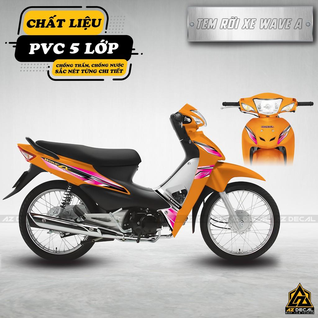 Tem Chế Dán Wave Alpha 110 100 Phong Cách Cacbon Racing Pink| WA03 | Decal Rời Dán Xe Máy Chống Nước - 2006 - 2017