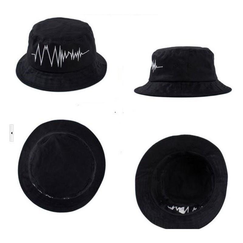 Mũ bucket nam nữ nón tai bèo họa tiết chữ mặt vành tròn 2 màu đen ,trắng Phong Cách Ulzzang Unisex