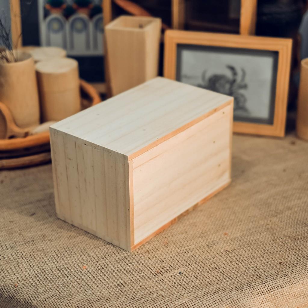 Chậu gỗ hình chữ nhật cắm hoa -Trang trí - Wooden pots
