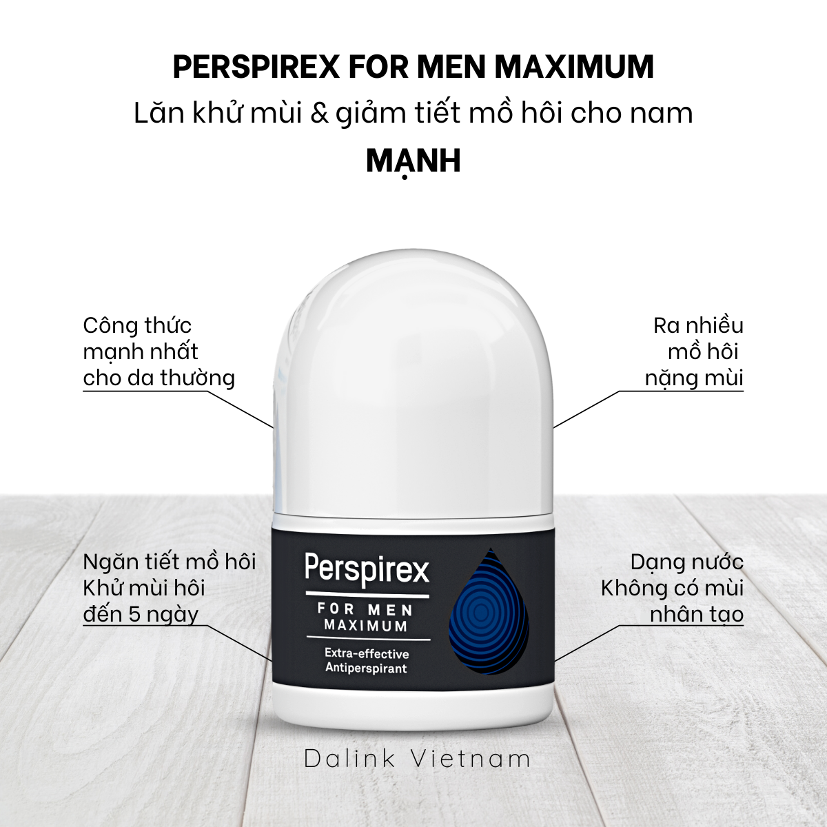 Perspirex for Men Maximum - Lăn khử mùi và ngăn tiết mồ hôi loại mạnh