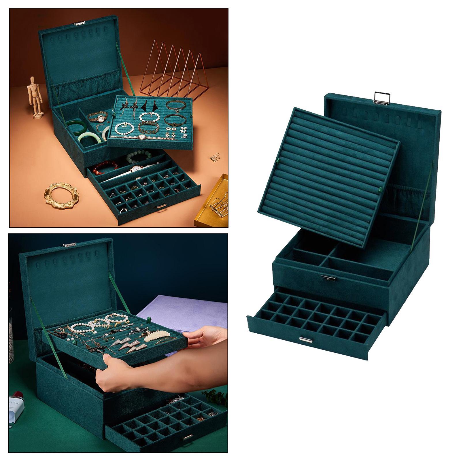 Jewelry Box Watch Case Organizer Jewelry Drawer Display Box Earrings Storage