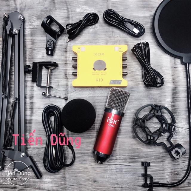 Bộ mic thu âm AT850 Sound card k10 2020 bản mới nhất dòng XOX chân màng - Bộ livestream đầy đủ đã kèm dây live stream