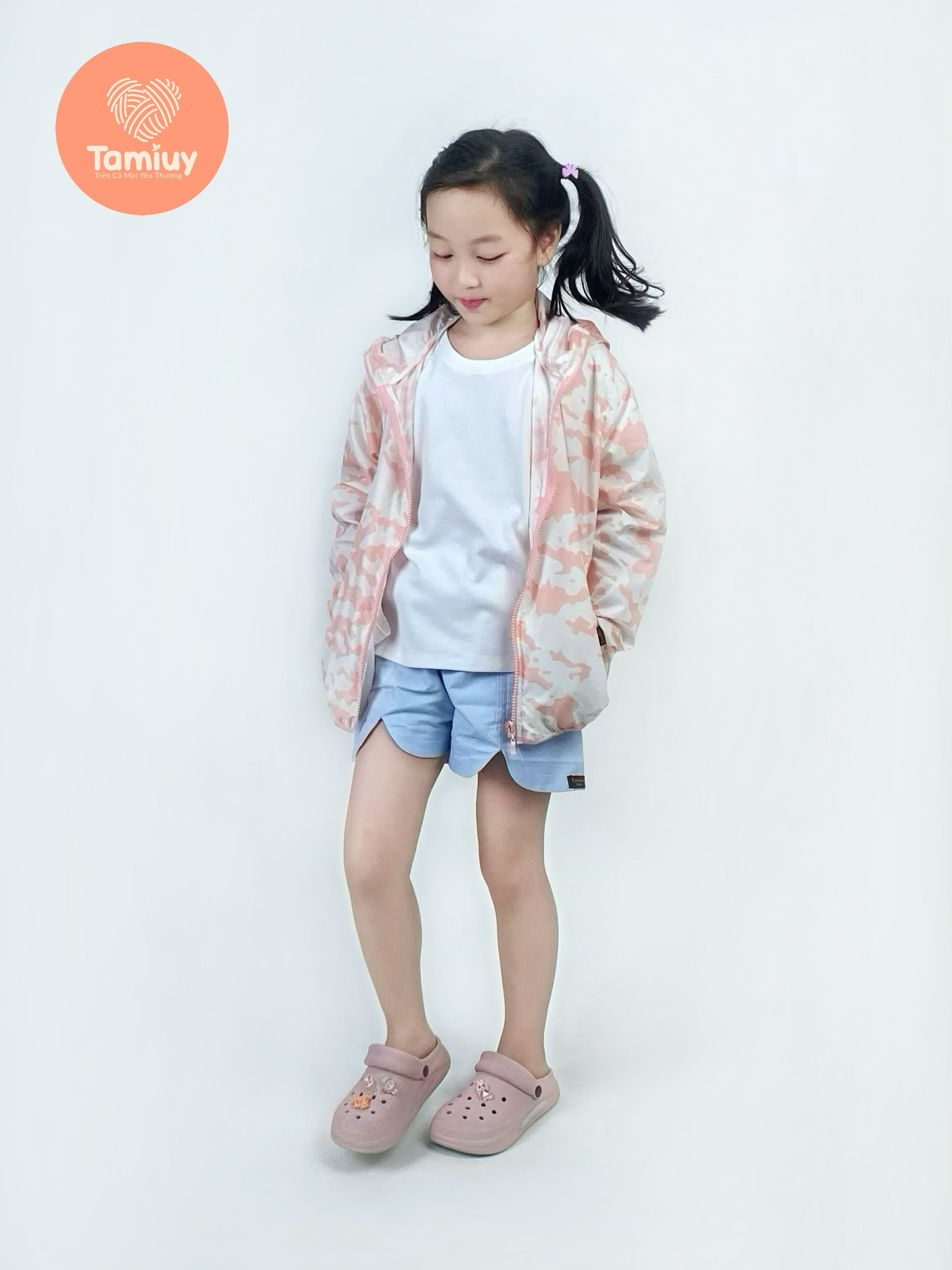 Áo Khoác Dù Bé Gái Tamiuy Chống Nắng Có Nón ,Chất Mềm Nhẹ Thoáng Mát