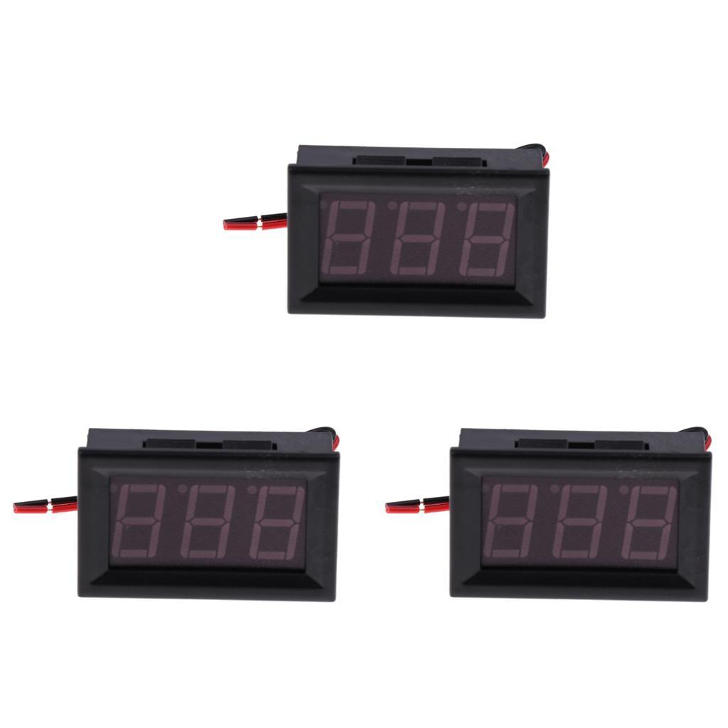 3Pcs DC 4.5V To 30V Voltage Meter LED Digital Panel Display Voltmeter