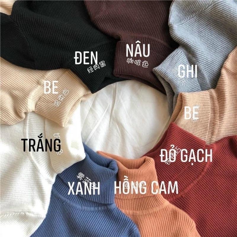 Áo Len Tăm Cổ Lọ, Áo Len Cao Cổ Giữ Nhiệt Nhiều Màu Cho Nữ
