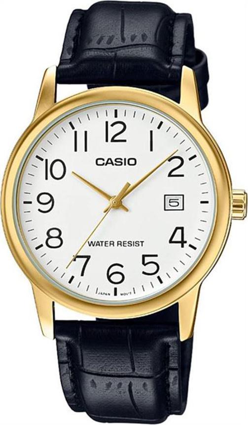 Đồng Hồ Nam Casio MTP-V002GL-7B2UDF Dây Da Đen - Mặt Số Màu Trắng