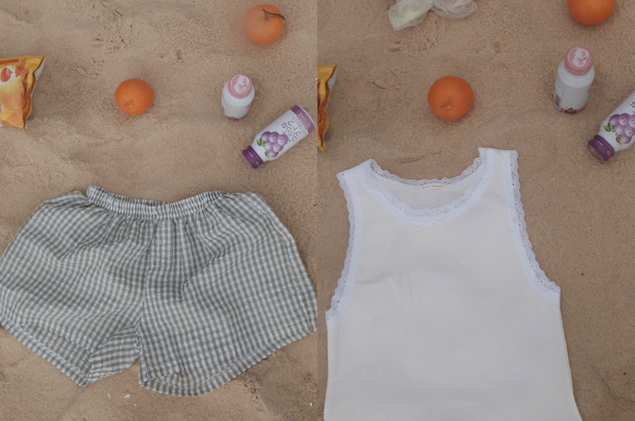 Set áo ba lỗ quần ca ro ngắn | đồ ngủ thoáng mát