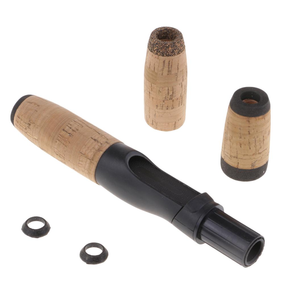 Lightweight Spinning Fishing Rod Handle Kit Soft Composite Cork Handle Grip with Plastic Reel Seat