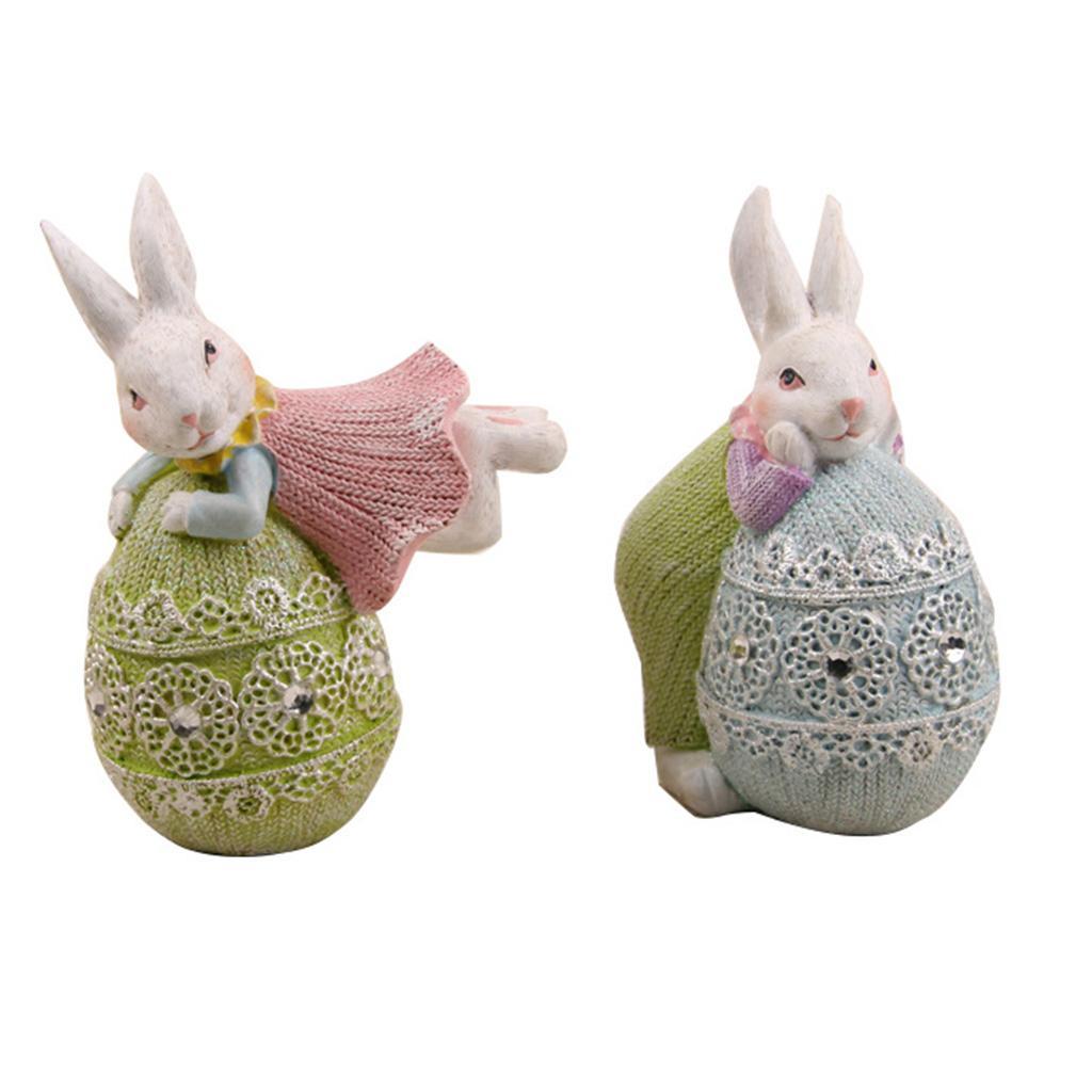 Bunny Rabbit Statue Resin Sculpture Figurine Home Decor Ornament