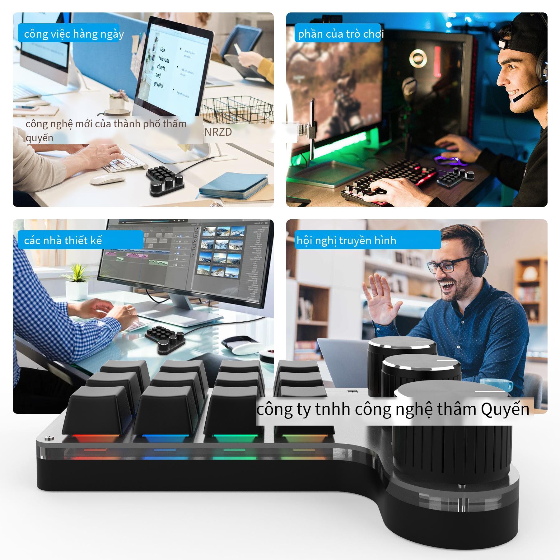 Giá thấp nhất 12 phím Bluetooth có dây tùy chỉnh lập trình vẽ bàn phím nhỏ gọn phím tắt sao chép dính điều chế âm lượng một phím