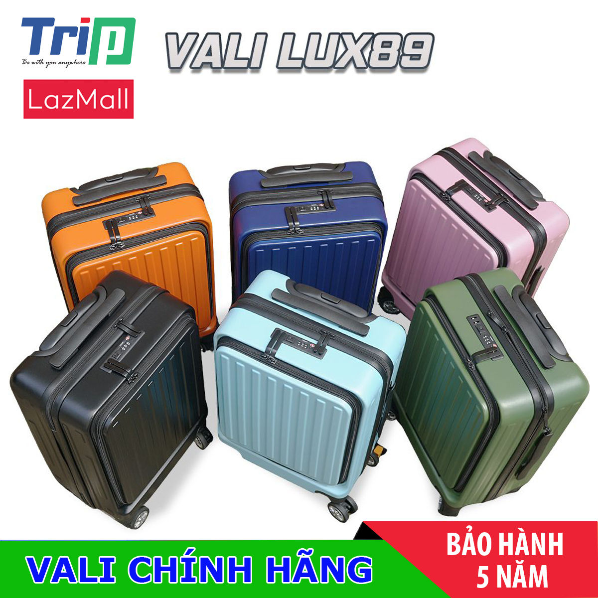 Vali cao cấp size 20inch có ngăn đựng laptop TRIP Lux89