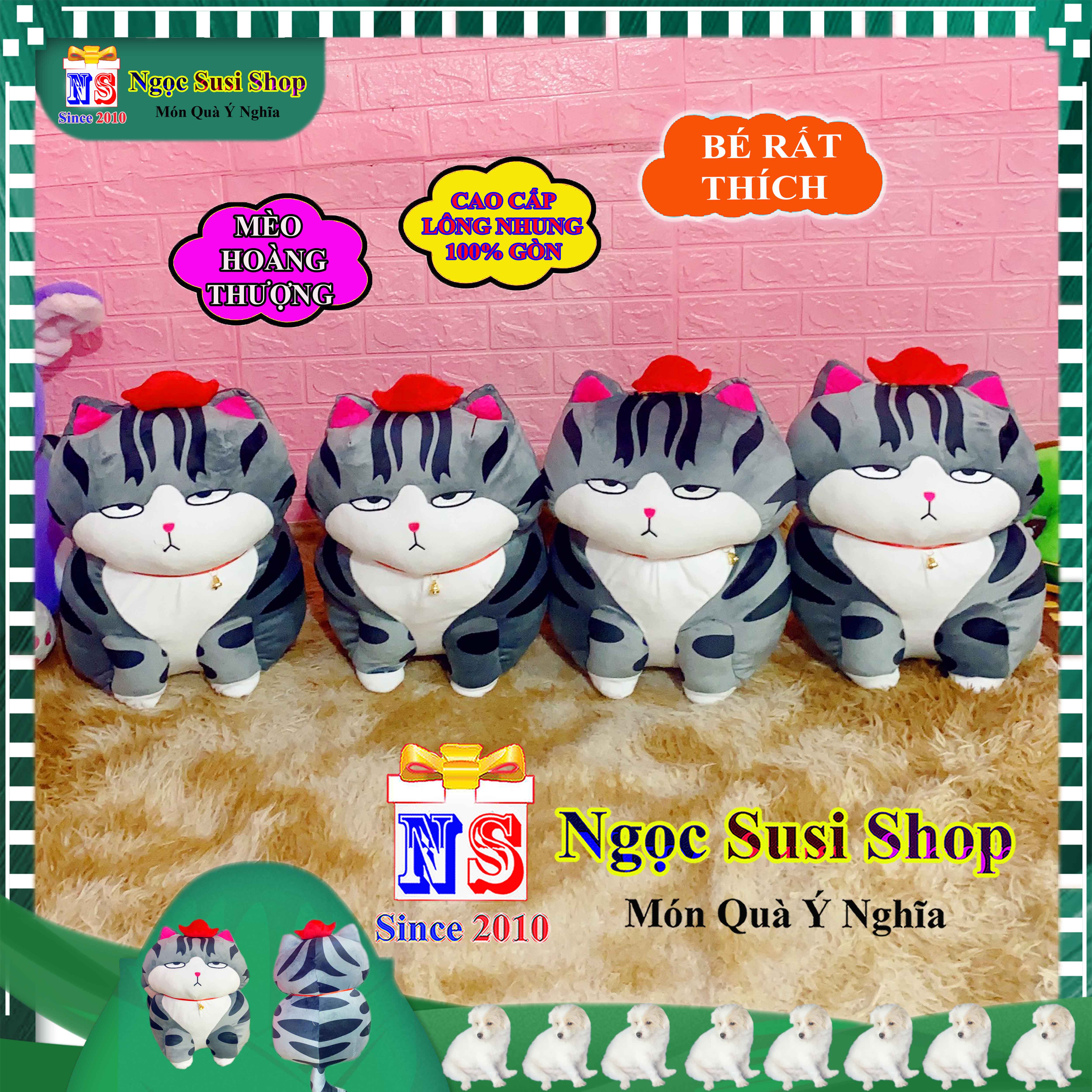 GỐI ÔM THÚ BÔNG CON MÈO HOÀNG THƯỢNG SIÊU MỀM MỊN QUÁ ĐẸP SIZE 50CM - GẤU BÔNG CON MÈO THƯỢNG ĐẾ HÀNG HOT GIAO NHANH
