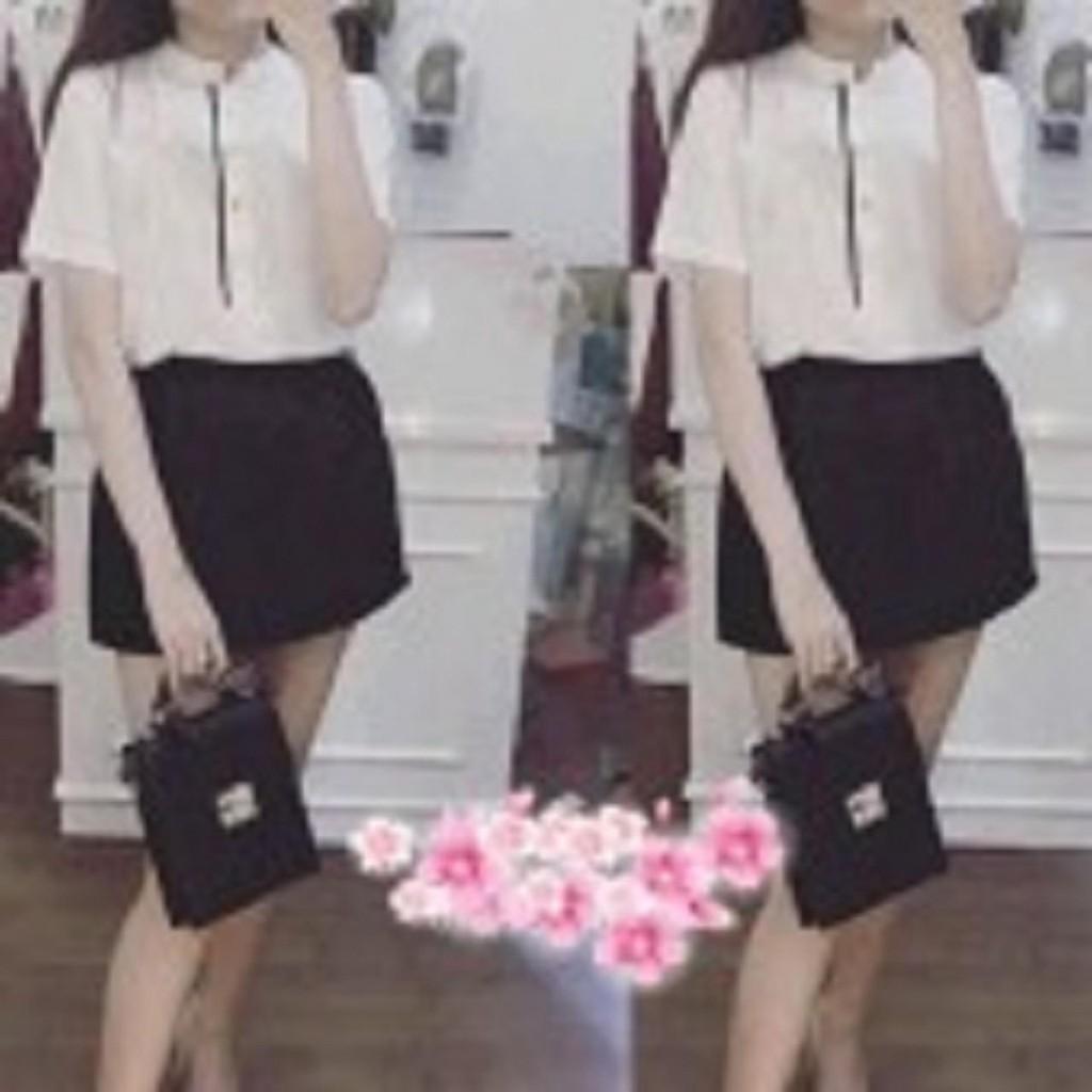 Áo sơ mi trụ viền công sở