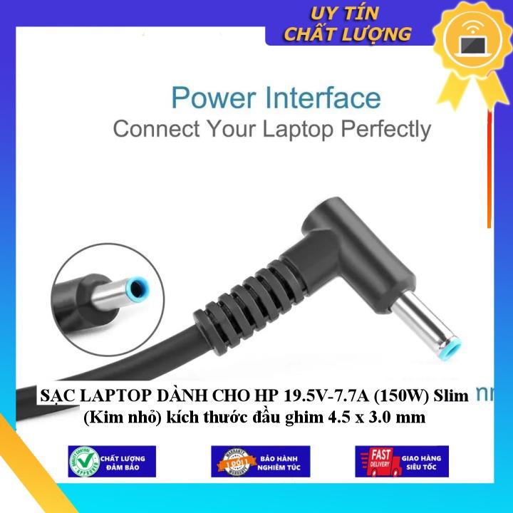 SẠC LAPTOP dùng cho HP 19.5V-7.7A  Slim  kích thước đầu ghim 4.5 x 3.0 mm - Hàng Nhập Khẩu New Seal