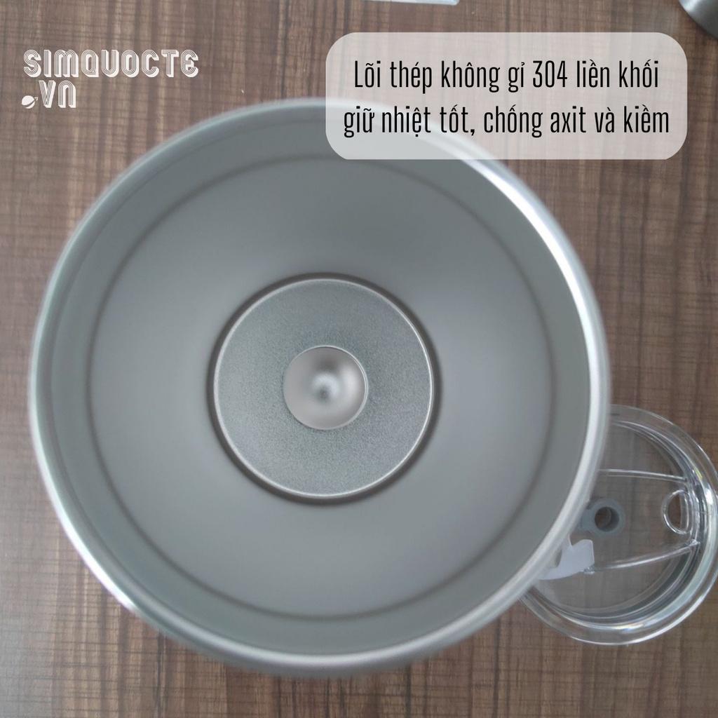Ly giữ nhiệt Iced Americano inox 304 cao cấp không gỉ Cốc uống nước giữ nhiệt dung tích 600ml kèm ống hút tiện lợi