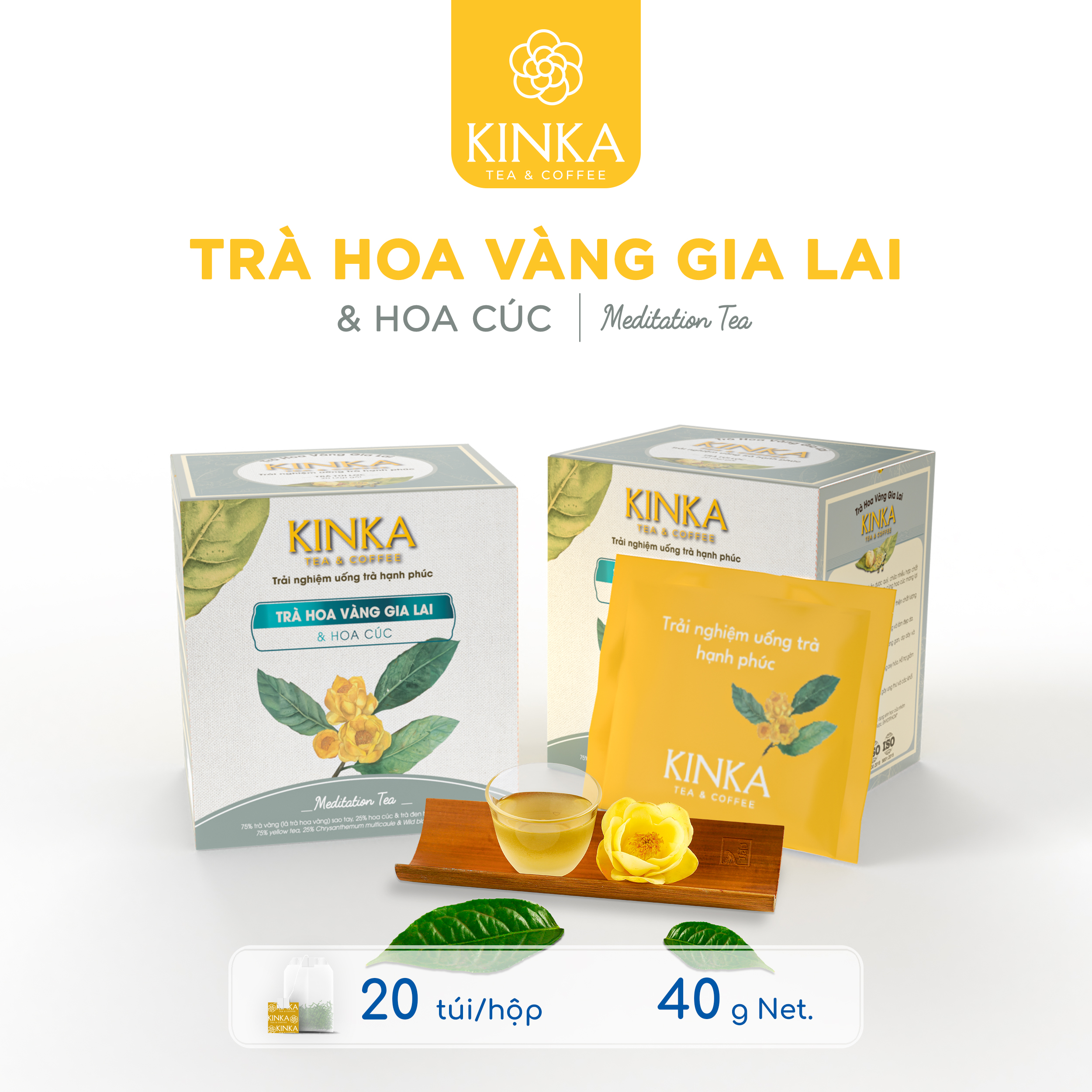 MEDITATION TEA - Trà Hoa Vàng Gia Lai &amp; Hoa Cúc