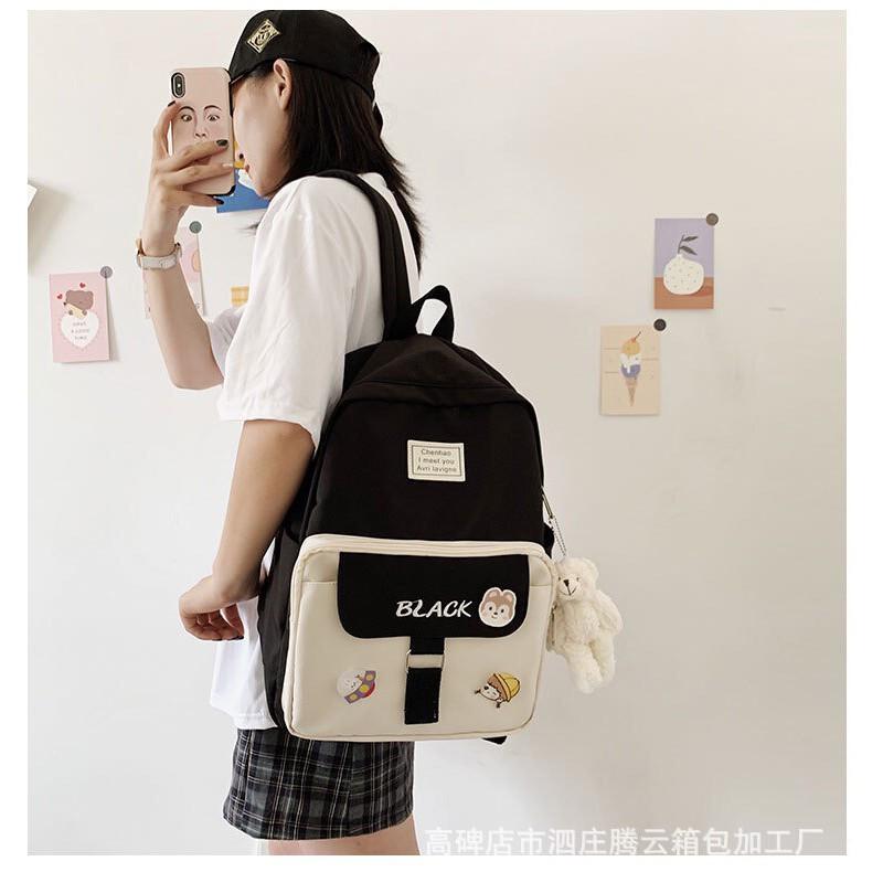 Balo nữ đẹp đi học thời trang ulzzang chống nước cao cấp giá rẻ dễ thương tặng kèm sticker cá tính BL 14